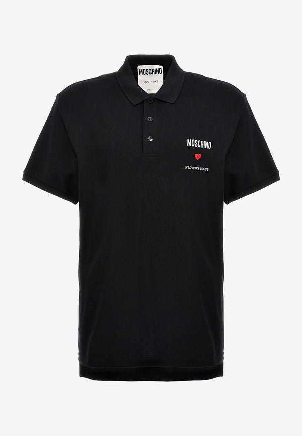 Moschino Logo Short-Sleeved Polo T-shirt J1602 0242 1555 Black