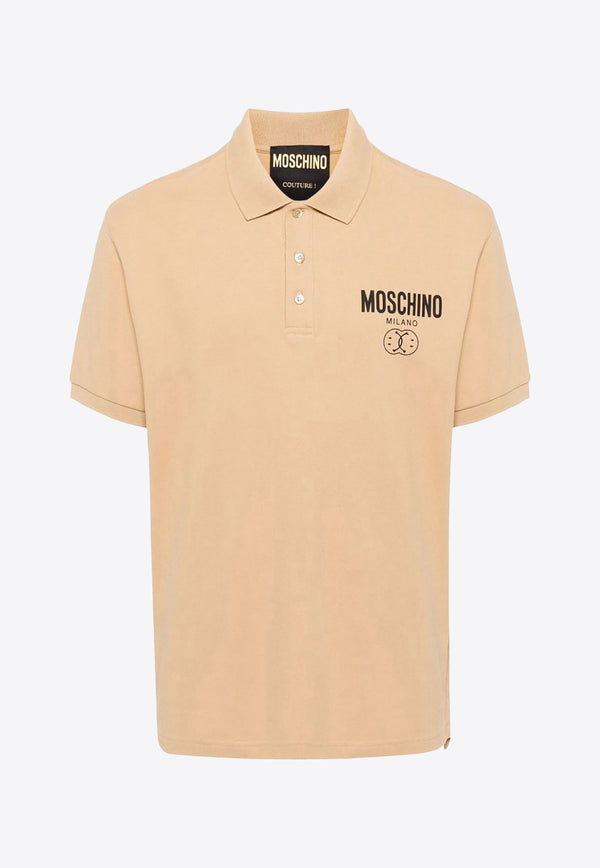Moschino Logo Short-Sleeved Polo T-shirt J1616 2042 1148 Beige