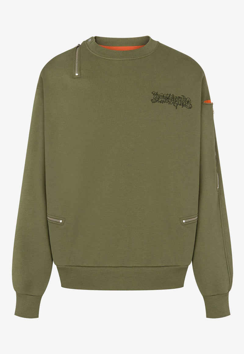 Moschino Logo Embroidered Sweatshirt J1726 7028 2427 Green