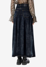GANNI Washed Denim Maxi Skirt Black J1759_BLACK
