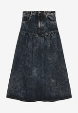 GANNI Washed Denim Maxi Skirt Black J1759_BLACK