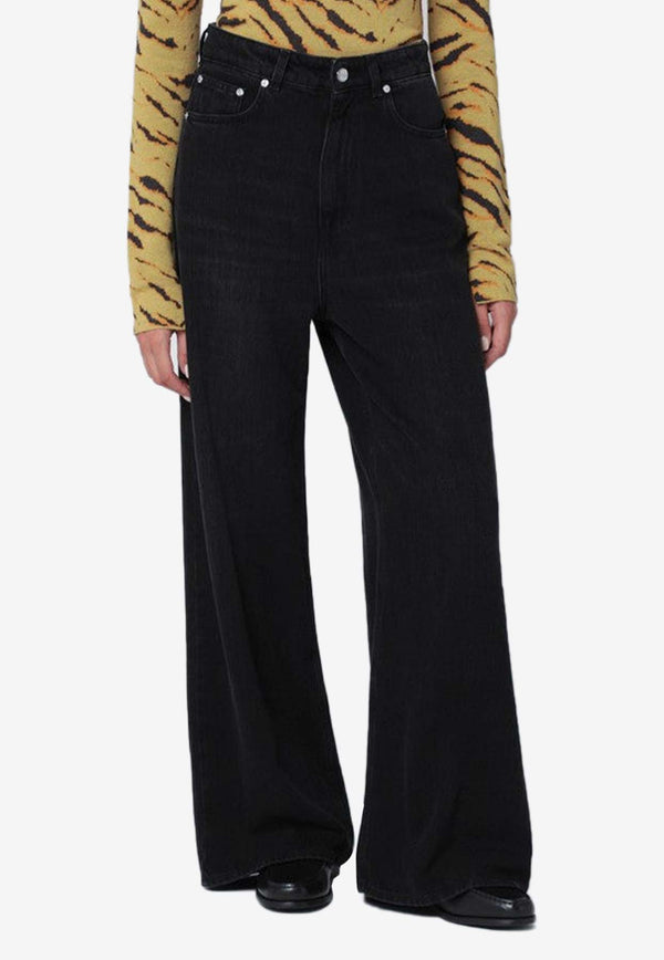 GANNI Washed-Effect Baggy Jeans  Black J18536987/R_GAN-055