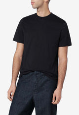 Jil Sander Logo Embroidered Crewneck T-shirt Black J21GC0004J45084/S_JILSA-001