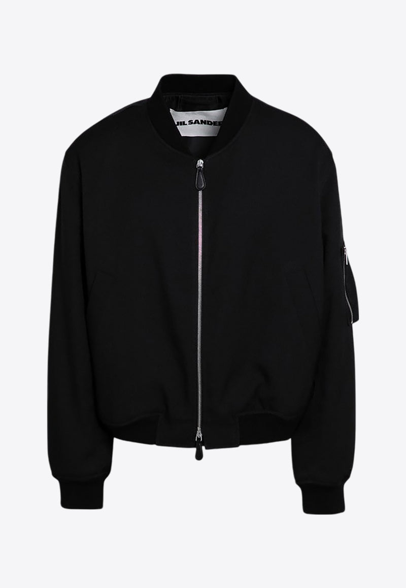 Jil Sander Zip-Up Gabardine Bomber Jacket Black J22BN0241J70001/P_JILSA-001