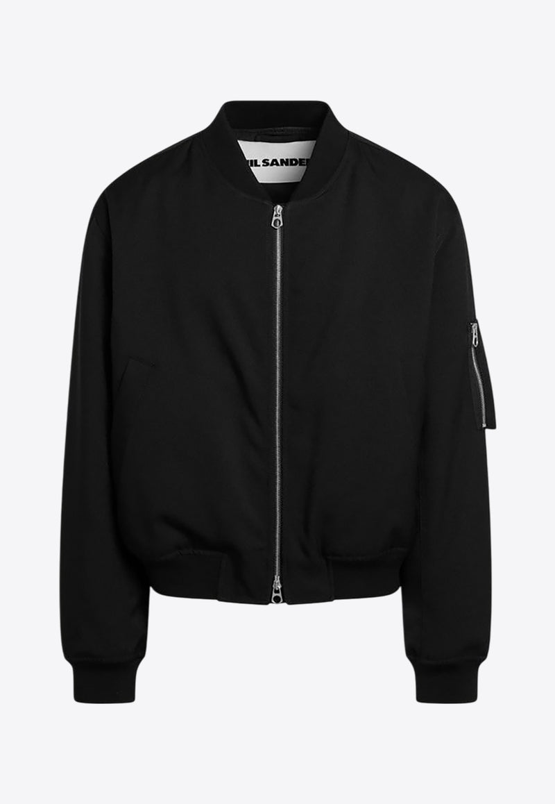 Jil Sander Zip-Up Bomber Jacket Black J22BN0241J70001/Q_JILSA-001