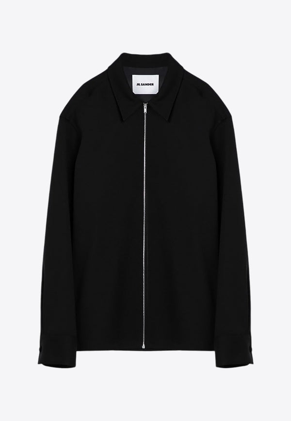 Jil Sander Zip-Up Long-Sleeved Shirt Jacket Black J22DL0254J70001/P_JILSA-001