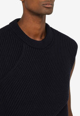 Jil Sander Asymmetrical Wool Sweater Blue J22FB0112J14511/N_JILSA-404