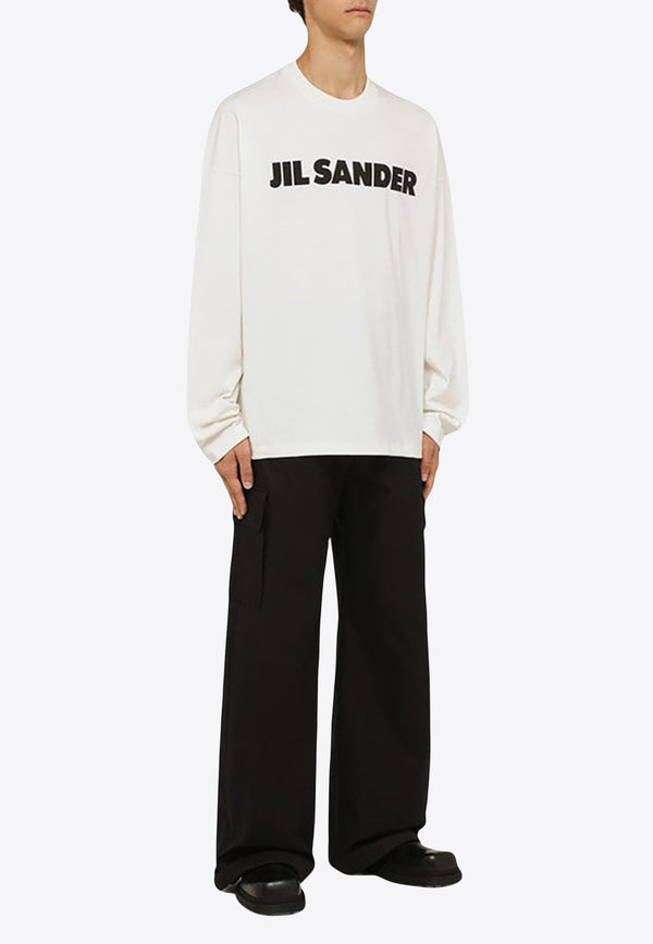 Jil Sander Logo Print Long-Sleeved T-shirt White J22GC0136J45148/O_JILSA-102