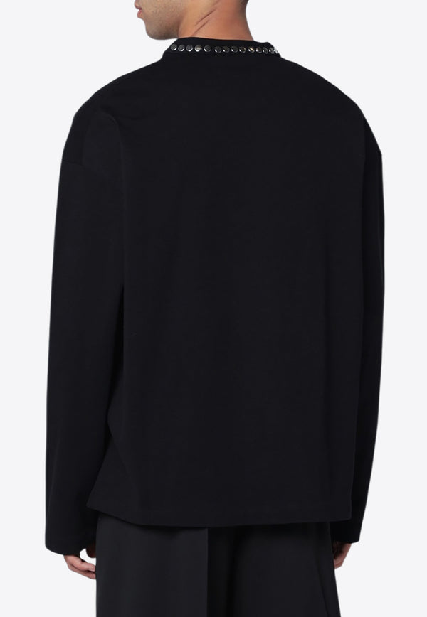 Jil Sander Studded Long-Sleeved T-shirt Black J22GC0216J20244/R_JILSA-001
