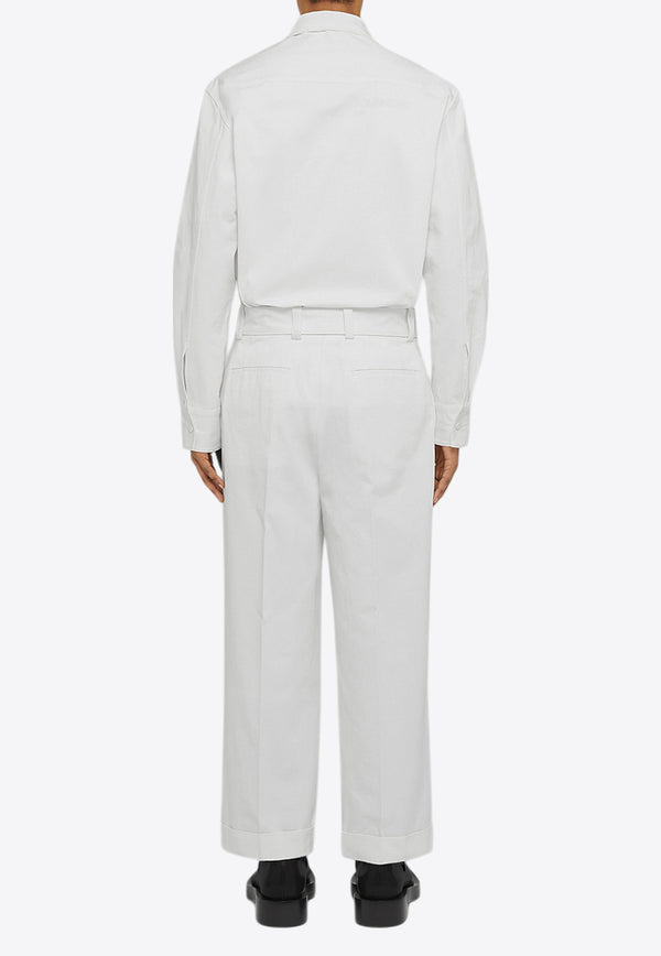 Jil Sander Straight Belted Pants J22KA0230WHITE