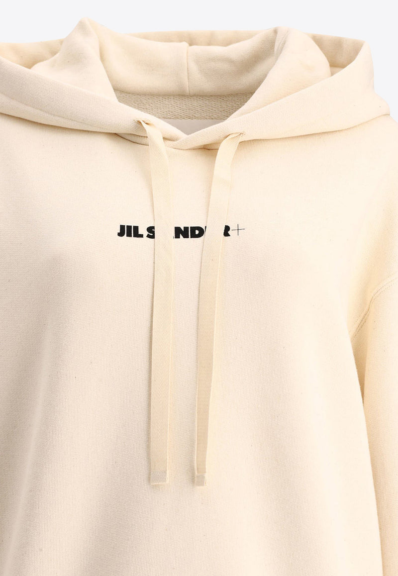 Jil Sander Logo-Print Hooded Sweatshirt Nude