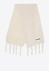 Jil Sander Logo Patch Checked Mohair Scarf White J40TE0118J40041/P_JILSA-100