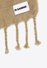 Jil Sander Logo Patch Fringed Mohair Scarf Beige J40TE0118J40041/P_JILSA-289