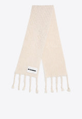 Jil Sander Mohair Blend Knitted Scarf Ivory J40ZZ0142J14731/P_JILSA-105