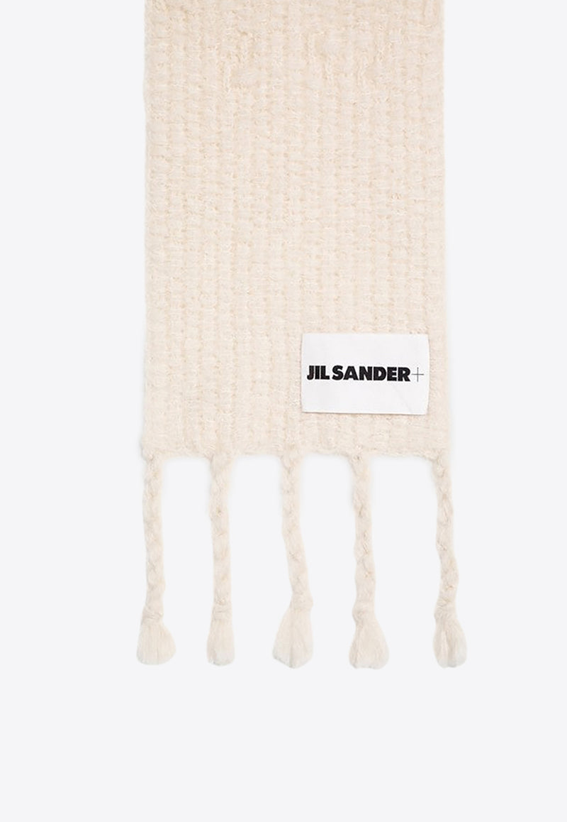 Jil Sander Mohair Blend Knitted Scarf Ivory J40ZZ0142J14731/P_JILSA-105