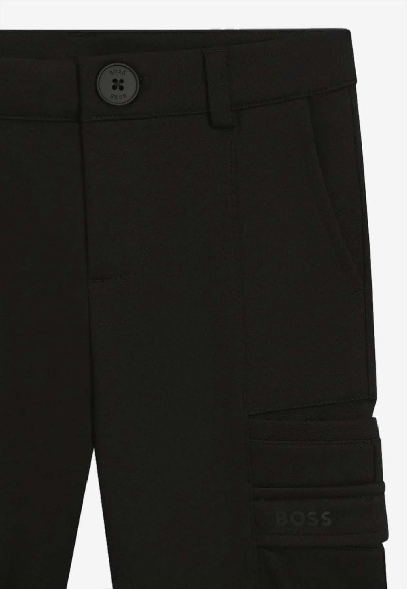 Hugo Boss Kids Boys Logo Print Track Pants Black J52296/09B_BLACK
