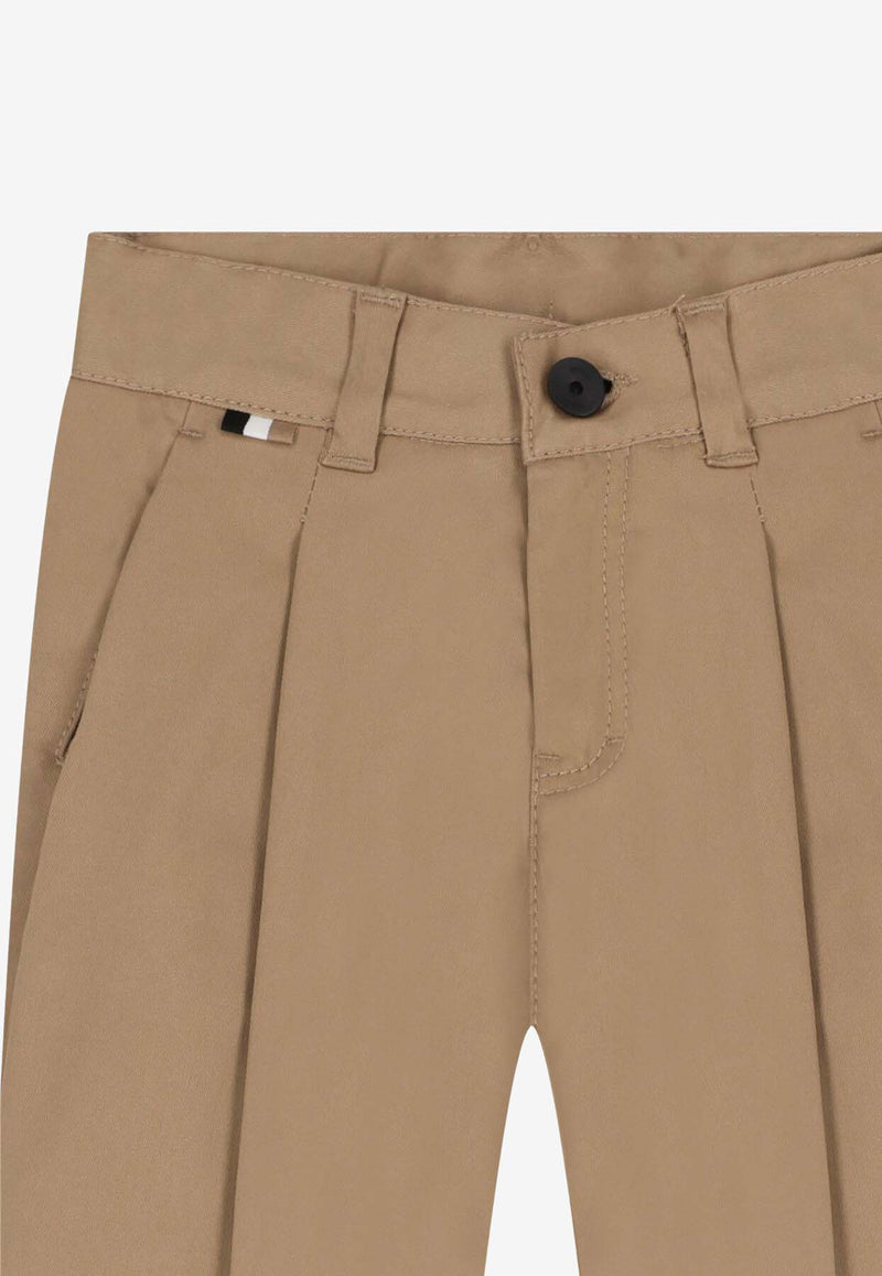 Hugo Boss Kids Boys Straight-Leg Tailored Pants Beige J52298/269_BEIGE