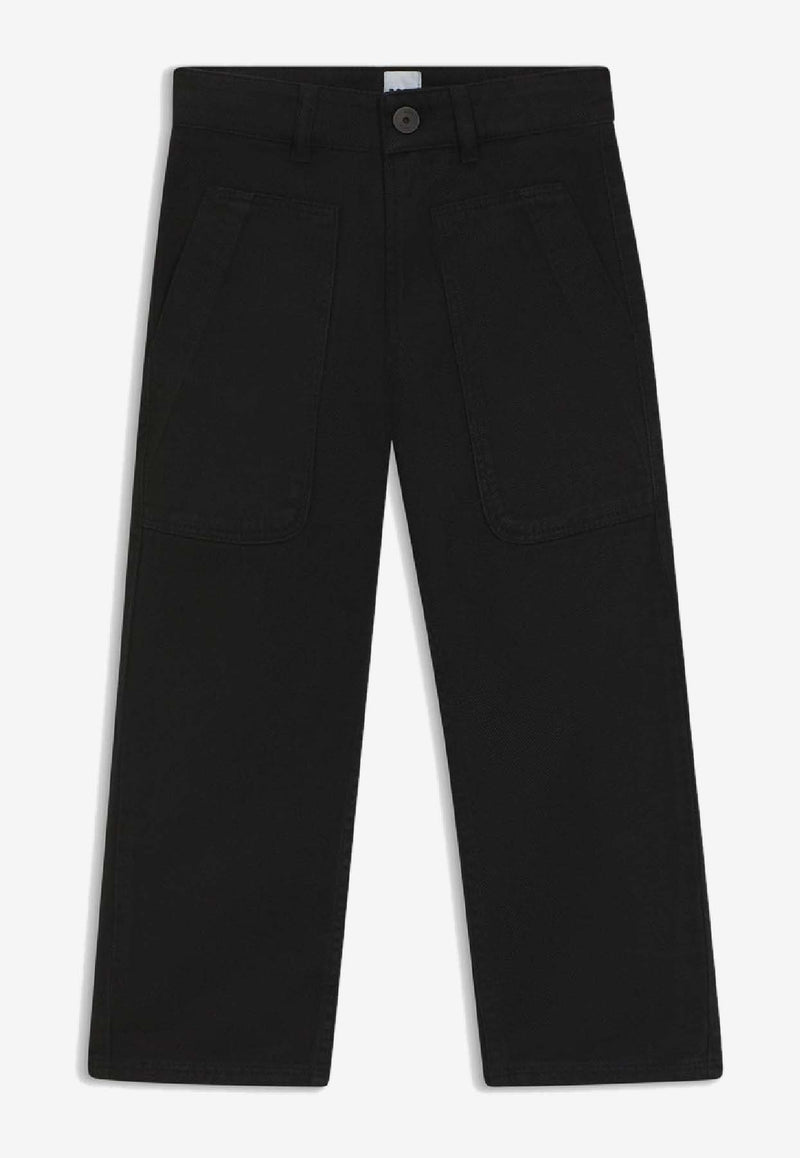 Hugo Boss Kids Boys Logo Patch Straight Jeans Black J52300/09B_BLACK