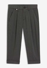 Hugo Boss Kids Boys Herringbone Tailored Pants Black J52302/09B_BLACK