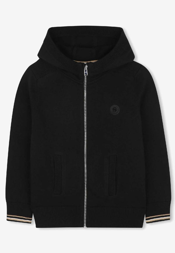 Hugo Boss Kids Boys Logo Patch Zip-Up Hoodie Black J52309/09B_BLACK