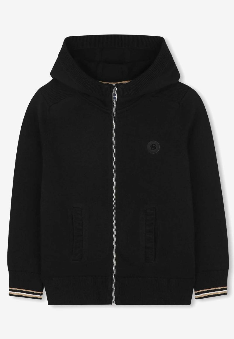 Hugo Boss Kids Boys Logo Patch Zip-Up Hoodie Black J52309/09B_BLACK