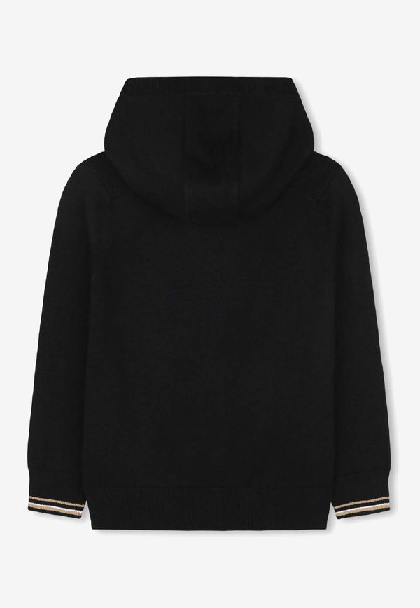 Hugo Boss Kids Boys Logo Patch Zip-Up Hoodie Black J52309/09B_BLACK