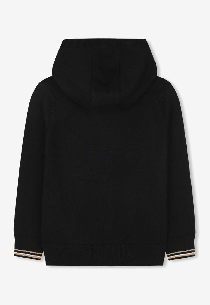 Hugo Boss Kids Boys Logo Patch Zip-Up Hoodie Black J52309/09B_BLACK