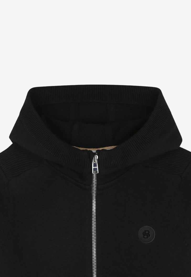 Hugo Boss Kids Boys Logo Patch Zip-Up Hoodie Black J52309/09B_BLACK