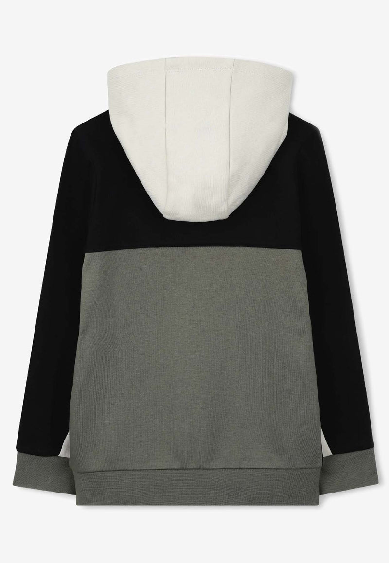 Hugo Boss Kids Boys Colorblocked Zip-Up Hoodie Green J52322/724_GREEN