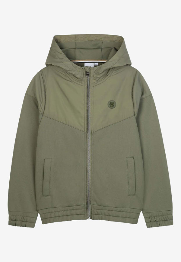 Hugo Boss Kids Boys Monogram Zip-Up Hoodie Green J52328/724_GREEN