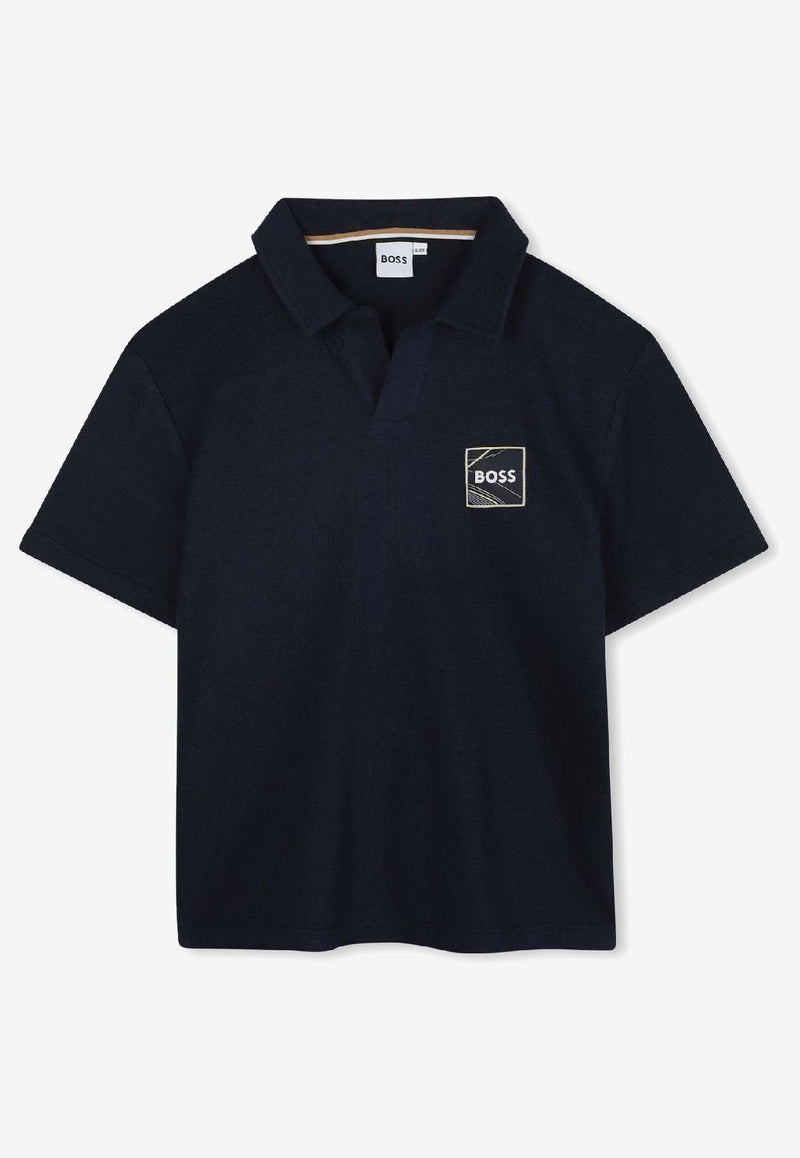 Hugo Boss Kids Boys Logo Patch Polo T-shirt Navy J52334/849_NAVY