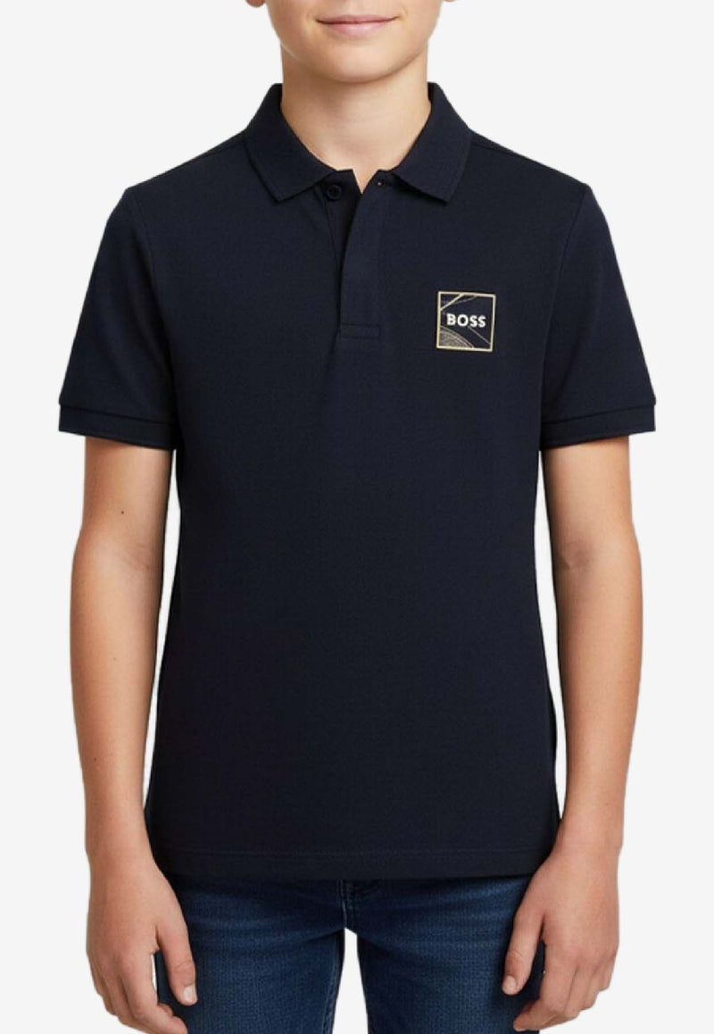Hugo Boss Kids Boys Logo Patch Polo T-shirt Navy J52334/849_NAVY