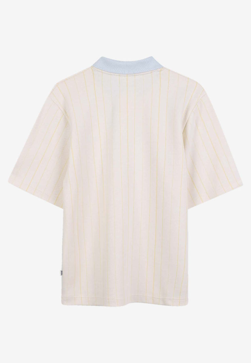 Hugo Boss Kids Boys Striped Logo Polo T-shirt White J52336/10P_WHITE