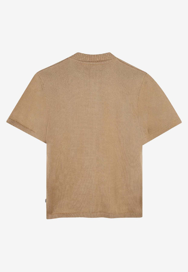 Hugo Boss Kids Boys Ribbed Knit Logo Polo T-shirt Beige J52342/269_BEIGE