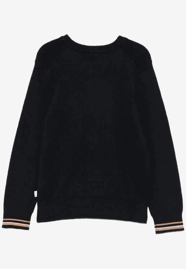 Hugo Boss Kids Boys Logo Patch Sweater Black J52343/09B_BLACK