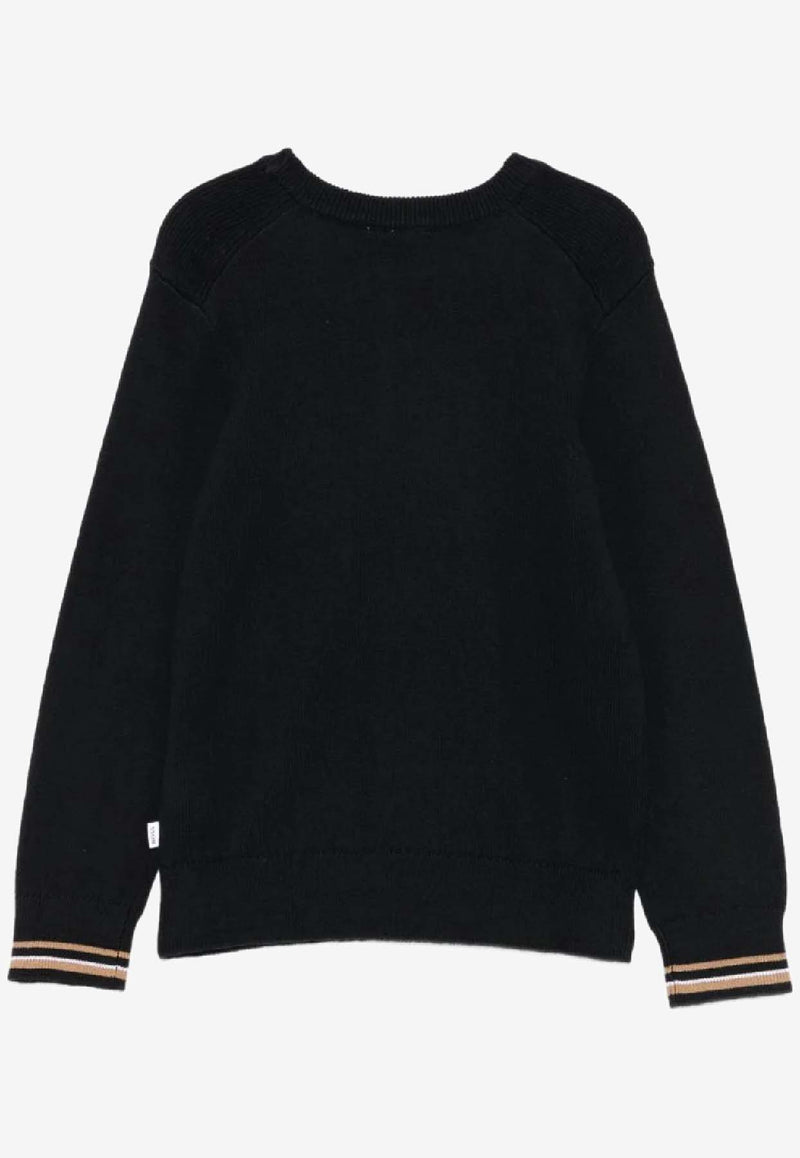 Hugo Boss Kids Boys Logo Patch Sweater Black J52343/09B_BLACK