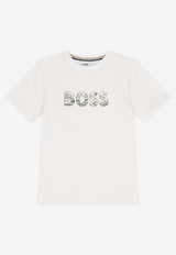 Hugo Boss Kids Boys Logo Print T-shirt White J52358/10P_WHITE