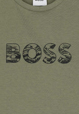 Hugo Boss Kids Boys Logo Print T-shirt Green J52358/724_GREEN
