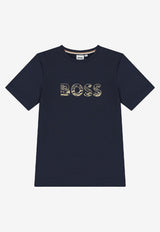 Hugo Boss Kids Boys Logo Print T-shirt Navy J52358/849_NAVY