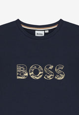 Hugo Boss Kids Boys Logo Print T-shirt Navy J52358/849_NAVY