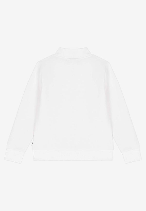 Hugo Boss Kids Boys Half-Zip Logo Sweatshirt White J52359/10P_WHITE