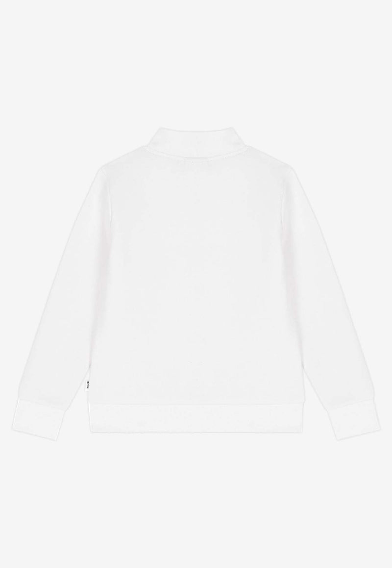 Hugo Boss Kids Boys Half-Zip Logo Sweatshirt White J52359/10P_WHITE