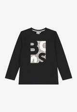 Hugo Boss Kids Boys Printed Logo Long-Sleeved T-shirt Black J52362/09B_BLACK
