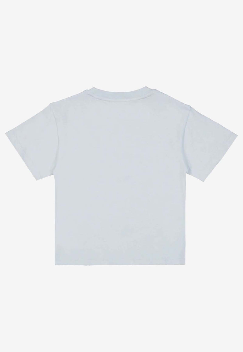 Hugo Boss Kids Boys Fancy Logo Print T-shirt Light Blue J52372/791_LIGHT BLUE