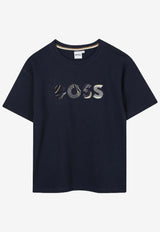 Hugo Boss Kids Boys Fancy Logo Print T-shirt Navy J52372/849_NAVY