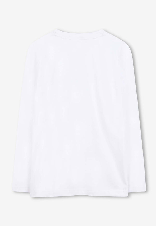 Hugo Boss Kids Boys Illustration Print Long-Sleeved T-shirt White J52374/N41_WHITE