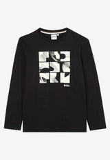 Hugo Boss Kids Boys Graphic Print T-shirt Black J52376/09B_BLACK
