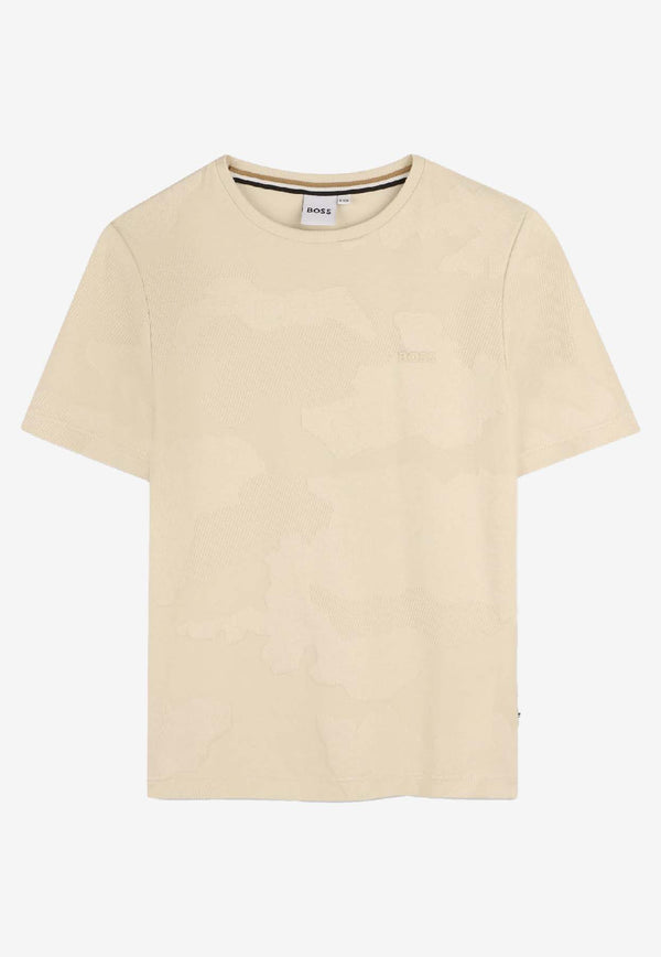 Hugo Boss Kids Boys Jacquard Camo T-shirt Sand J52379/21C_SAND