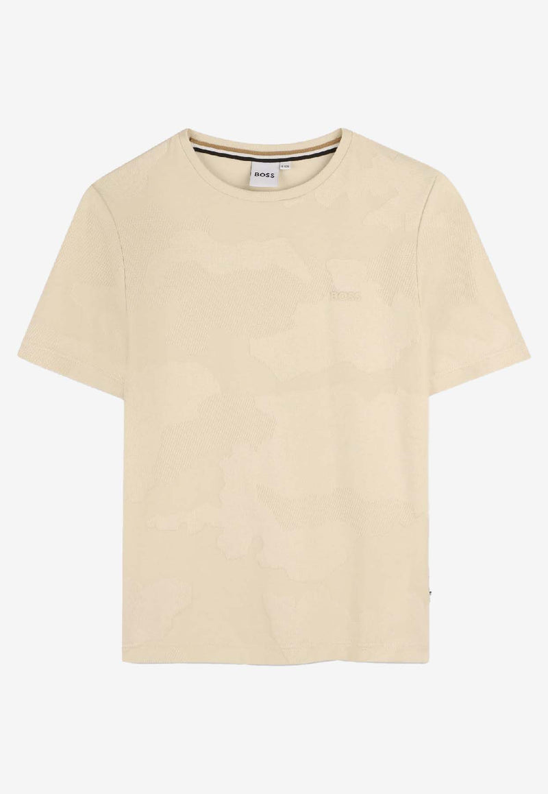 Hugo Boss Kids Boys Jacquard Camo T-shirt Sand J52379/21C_SAND