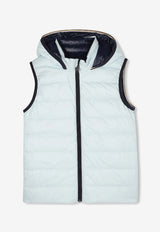 Hugo Boss Kids Boys Reversible Padded Vest with Hood Light Blue J52395/791_LIGHT BLUE